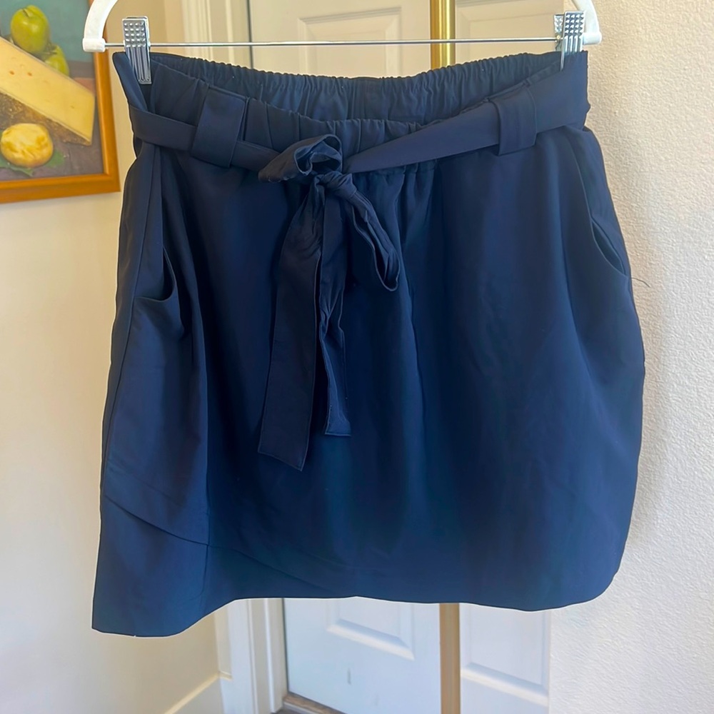 RBX black activewear Skort pockets elastic and tie belt Large